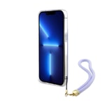 Apple iPhone 15 Pro Max Kılıf Guess Orjinal Lisanslı Desenli Yazı Logolu Askı İpli Holografik Glitter Peony Kapak