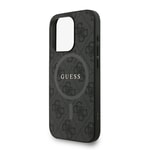 Apple iPhone 15 Pro Max Kılıf Guess Orjinal Lisanslı M-safe Şarj Özellikli PU Deri Bilek Askı İpli Yazı Logolu Kapak