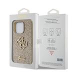 Apple iPhone 15 Pro Max Kılıf Guess Orjinal Lisanslı 4G Büyük Metal Logolu Glitter Kapak