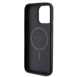 Apple iPhone 15 Pro Max Kılıf Guess Orjinal Lisanslı M-safe Şarj Özellikli PU Halkalı 4G Desenli Yazı Logolu Kapak