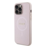Apple iPhone 15 Pro Max Kılıf Guess Orjinal Lisanslı M-safe Şarj Özellikli Yazı Logolu Saffiano Kapak