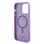 Apple iPhone 15 Pro Max Kılıf Guess Orjinal Lisanslı M-safe Şarj Özellikli Yazı Logolu Saffiano Kapak
