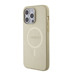 Apple iPhone 15 Pro Max Kılıf Guess Orjinal Lisanslı M-safe Şarj Özellikli Yazı Logolu Saffiano Kapak