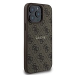 Apple iPhone 15 Pro Max Kılıf Guess Orjinal Lisanslı M-safe Şarj Özellikli 4G Desen Yazı Logolu Kapak