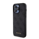 Apple iPhone 15 Pro Max Kılıf Guess Orjinal Lisanslı M-safe Şarj Özellikli Yazı Logolu 4G Desenli Kapak + Powerbank 5000mAh 2in1 Set