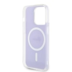 Apple iPhone 15 Pro Max Kılıf Guess Orjinal Lisanslı M-safe Şarj Özellikli Yazı Logolu Iridescent Kapak