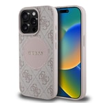 Apple iPhone 15 Pro Max Kılıf Guess Orjinal Lisanslı M-safe Şarj Özellikli Yazı Logolu Circle Classic Kapak