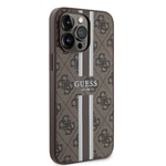 Apple iPhone 15 Pro Max Kılıf Guess Orjinal Lisanslı M-safe Şarj Özellikli 4G Şerit Tasarımlı Printed Kapak