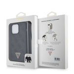 Apple iPhone 15 Pro Max Kılıf Guess Orjinal Lisanslı PU Deri Askılı Taşlı Üçgen Logo 4G Desenli Strass Crossbody Kapak