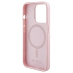Apple iPhone 15 Pro Max Kılıf Guess Orjinal Lisanslı M-safe Şarj Özellikli Yazı Logolu GCube Desenli Kapak