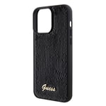 Apple iPhone 15 Pro Max Kılıf Guess Orjinal Lisanslı Pullu Arka Yüzey Metal Yazı Logolu Sequin Script Kapak