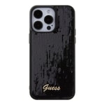 Apple iPhone 15 Pro Max Kılıf Guess Orjinal Lisanslı Pullu Arka Yüzey Metal Yazı Logolu Sequin Script Kapak