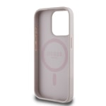 Apple iPhone 15 Pro Max Kılıf Guess Orjinal Lisanslı M-safe Şarj Özellikli Yazı Logolu Circle Classic Kapak