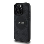 Apple iPhone 15 Pro Max Kılıf Guess Orjinal Lisanslı M-safe Şarj Özellikli Yazı Logolu Circle Classic Kapak