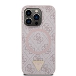 Apple iPhone 15 Pro Max Kılıf Guess Orjinal Lisanslı M-safe Şarj Özellikli PU Üçgen Logo 4G Desenli Kapak