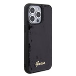 Apple iPhone 15 Pro Max Kılıf Guess Orjinal Lisanslı Pullu Arka Yüzey Metal Yazı Logolu Sequin Script Kapak