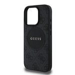 Apple iPhone 15 Pro Max Kılıf Guess Orjinal Lisanslı M-safe Şarj Özellikli Yazı Logolu Circle Classic Kapak