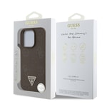 Apple iPhone 15 Pro Max Kılıf Guess Orjinal Lisanslı M-safe Şarj Özellikli Sıcak Baskılı Üçgen Logolu PU Deri Peony Kapak
