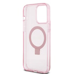 Apple iPhone 15 Pro Max Kılıf Guess Orjinal Lisanslı M-safe Şarj Özellikli Simli Arka Yüzey Ring Standlı Kapak