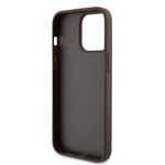 Apple iPhone 15 Pro Max Kılıf Guess Orjinal Lisanslı PU Deri Askılı Taşlı Üçgen Logo 4G Desenli Strass Crossbody Kapak