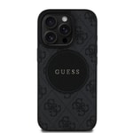 Apple iPhone 15 Pro Max Kılıf Guess Orjinal Lisanslı M-safe Şarj Özellikli Yazı Logolu Circle Classic Kapak