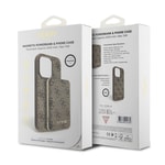 Apple iPhone 15 Pro Max Kılıf Guess Orjinal Lisanslı M-safe Şarj Özellikli Yazı Logolu 4G Desenli Kapak + Powerbank 5000mAh 2in1 Set