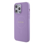 Apple iPhone 15 Pro Max Kılıf Guess Orjinal Lisanslı M-safe Şarj Özellikli Yazı Logolu Saffiano Kapak