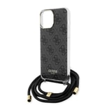 Apple iPhone 15 Pro Max Kılıf Guess Orjinal Lisanslı Çapraz Kordon 4G Desenli Kapak