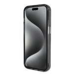 Apple iPhone 15 Pro Max Kılıf Guess Orjinal Lisanslı M-safe Şarj Özellikli Simli Arka Yüzey Ring Standlı Kapak