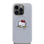 Apple iPhone 15 Pro Max Kılıf Hello Kitty Orjinal Lisanslı M-safe Şarj Özellikli Baskı Logolu Uyuyan Kitty Deri Kapak