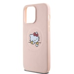 Apple iPhone 15 Pro Max Kılıf Hello Kitty Orjinal Lisanslı M-safe Şarj Özellikli Baskı Logolu Uyuyan Kitty Deri Kapak