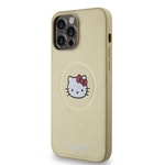 Apple iPhone 15 Pro Max Kılıf Hello Kitty Orjinal Lisanslı M-safe Şarj Özellikli Kitty Head Deri Kapak