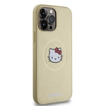Apple iPhone 15 Pro Max Kılıf Hello Kitty Orjinal Lisanslı M-safe Şarj Özellikli Kitty Head Deri Kapak