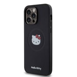Apple iPhone 15 Pro Max Kılıf Hello Kitty Orjinal Lisanslı M-safe Şarj Özellikli Kitty Head Deri Kapak