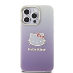 Apple iPhone 15 Pro Max Kılıf Hello Kitty Orjinal Lisanslı Yazı ve İkonik Logolu Elektroplating Kaplama Gradyan Kapak
