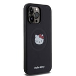 Apple iPhone 15 Pro Max Kılıf Hello Kitty Orjinal Lisanslı M-safe Şarj Özellikli Kitty Head Deri Kapak