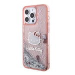 Apple iPhone 15 Pro Max Kılıf Hello Kitty Orjinal Lisanslı İkonik Sıvılı Glitter Kapak