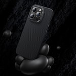 Apple iPhone 15 Pro Max Kılıf Karbon Fiber M-safe Şarj Özellikli Benks Hybrid ArmorPro 600D Kevlar Kapak