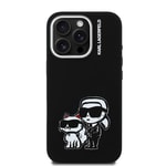 Apple iPhone 15 Pro Max Kılıf Karl Lagerfeld Orjinal Lisanslı Karl & Choupette Sketch Logo Sililkon Kapak