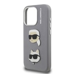 Apple iPhone 15 Pro Max Kılıf Karl Lagerfeld Orjinal Lisanslı K&C Heads Pin Kapak
