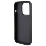 Apple iPhone 15 Pro Max Kılıf Karl Lagerfeld Orjinal Lisanslı Metal Yazı Logolu Dikişli Logo Arka Yüzey Kapitone Kapak