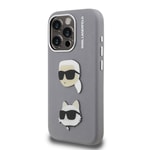 Apple iPhone 15 Pro Max Kılıf Karl Lagerfeld Orjinal Lisanslı K&C Heads Pin Kapak