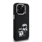Apple iPhone 15 Pro Max Kılıf Karl Lagerfeld Orjinal Lisanslı Karl & Choupette Sketch Logo Sililkon Kapak
