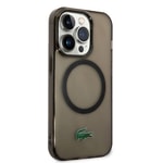 Apple iPhone 15 Pro Max Kılıf Lacoste Orjinal Lisanslı M-safe Şarj Özellikli Transparan Timsah Logo Baskılı Kapak