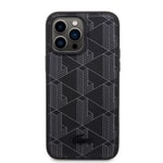 Apple iPhone 15 Pro Max Kılıf Lacoste Orjinal Lisanslı M-safe Şarj Özellikli PU Deri Görünümlü Karışık Monogram Desenli Kapak