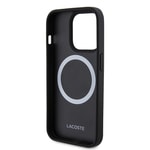 Apple iPhone 15 Pro Max Kılıf Lacoste Orjinal Lisanslı PU Pike Desenli Arka Yüzey İkonik Timsah Dokuma Logolu Kapak + Type-C Kablo 1.5m