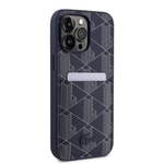 Apple iPhone 15 Pro Max Kılıf Lacoste Orjinal Lisanslı M-safe Şarj Özellikli PU Deri Görünümlü Kartlıklı Karışık Monogram Desenli Kapak