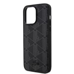 Apple iPhone 15 Pro Max Kılıf Lacoste Orjinal Lisanslı M-safe Şarj Özellikli PU Deri Görünümlü Karışık Monogram Desenli Kapak