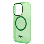 Apple iPhone 15 Pro Max Kılıf Lacoste Orjinal Lisanslı M-safe Şarj Özellikli Transparan Timsah Logo Baskılı Kapak