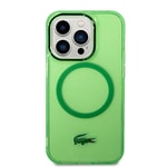 Apple iPhone 15 Pro Max Kılıf Lacoste Orjinal Lisanslı M-safe Şarj Özellikli Transparan Timsah Logo Baskılı Kapak